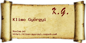 Klimo Györgyi névjegykártya