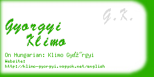 gyorgyi klimo business card